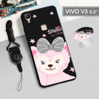 ?เคสซิลิโคนป้องกันเต็มรูปแบบใหม่ VIVO V3/V3สูงสุด/V11/V11 Pro/VIVO 1804/V1814A/V15/VIVO 1819/1831A/X5L/X5M นิ่มลายการ์ตูนเคสโทรศัพท์มือถือด้วยตัวยึดแหวนรูปแบบเดียวกันและเชือก