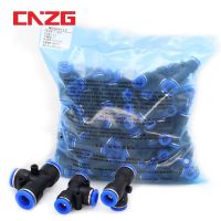 100pcs 50pcs Lot PE Pneumatic Fittings Fitting Plastic T Type 3-way For 4mm 6mm 8mm 10mm Tee Tube Quick Connector Slip Lock Air Compressors Inflators