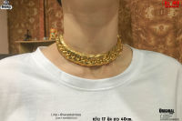 สร้อยคอmediumหยักทอง 17มิล necklace hiphop สแตนเลสแท้ Stainless แฟชั่นชาย แฟชั่นผู้หญิง 316l allacc