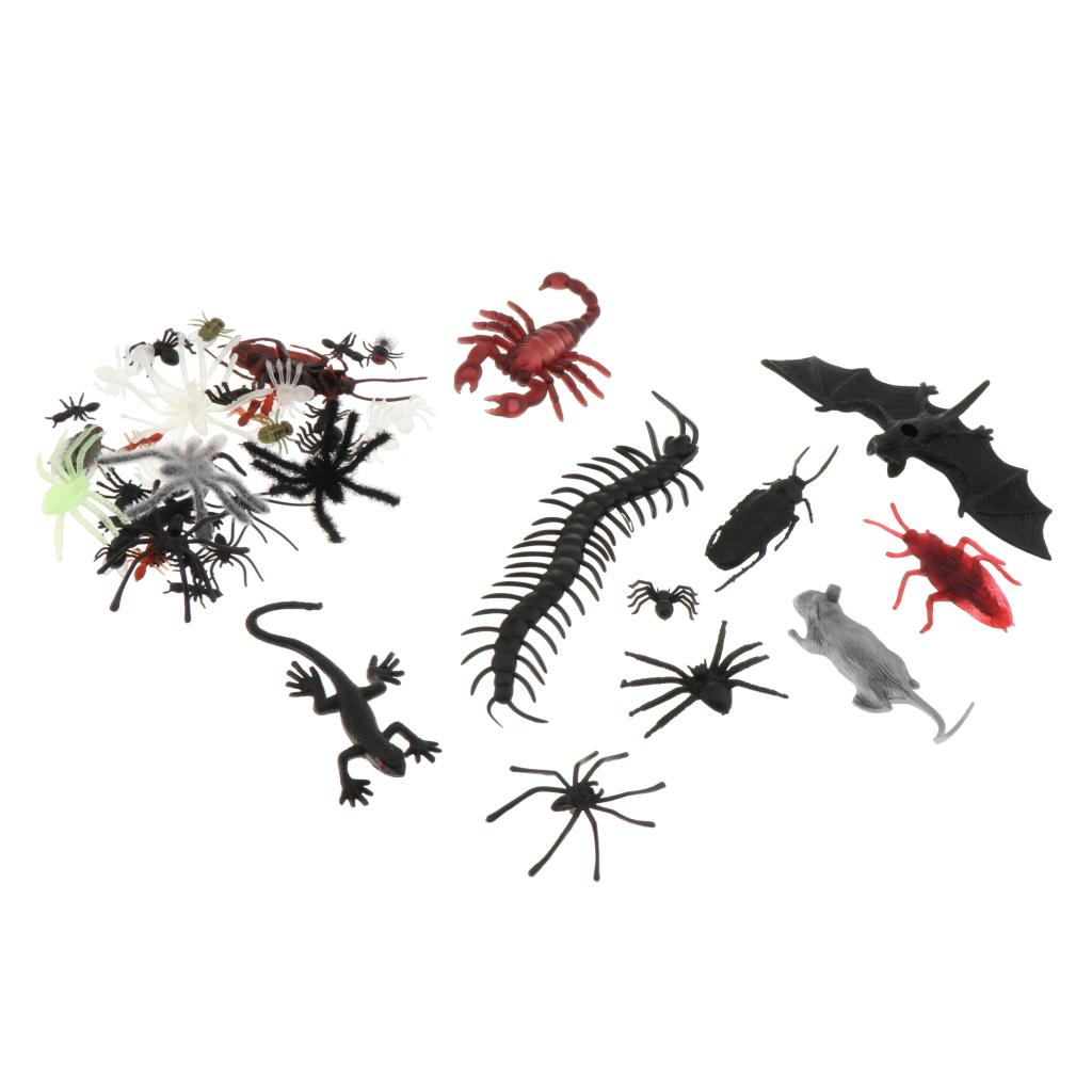 44/150 Assorted Pieces Plastic Tricks Insects Fake Ants Bugs Figures 