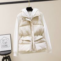 ZZOOI Ladies Fashion Solid Color Sleeveless Stand Collar Vest 2021 New Autumn Winter Down Jacket Women Short Warm Parka Chic Coat