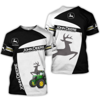 John Deere Racing Team 3D T-Shirt Summer Fashion Men Oversized Tee Shirts Short Sleeve Children Clothing 02