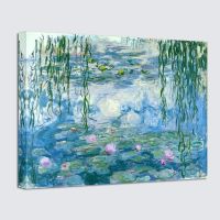 ศิลปะภาพพิมพ์ติดผนังดอกไม้ดอกบัวโดย Claude Monet ภาพวาดที่มีชื่อเสียงการทำสำเนาดอกไม้สำหรับตกแต่งบ้านทันสมัยห้องครัวห้องนอนห้องน้ำงานศิลปะ Giclee ภาพภูมิทัศน์คลาสสิก