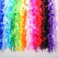 ☒☇ 2M Multi Color Fluffy Handcraft Ostrich Feather Plume Boas Scarf Clothes for Wedding Valentine Day Decoration Performance Dance