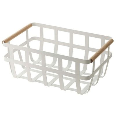 Japanese Iron Art Fruit Sundries Storage Basket Desktop Finishing Basket Bathroom Clothes Storage Double Handle Basket