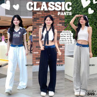 ? CLASSIC PANTS กางเกงขายาวเอวสูง ขอบยีนส์ ดีไซน์เก๋ พร้อมส่ง?