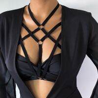 【Preflow ornament】 DIEZISexy Gothic Black Party Beach Bandage บิกินี่เซ็กซี่ Bralette Bra HarnessChain JewelryFor Women