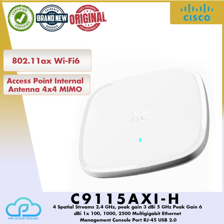 Cisco Catalyst 9115AX Series C9115AXI-H 802.11ax Wi-Fi6 Access Point ...