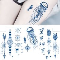 【hot】▫▼  Juice Lasting Ink Temporary Sticker Jellyfish Star Totem Arm Fake Tattoos