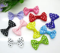 50pcs Mixed Baby Satin Ribbon Dot Bowknot Hair Clips Applique DIY Craft Wedding Bow Tie Scrapbooking Decoration 3.5x2.2cm Gift Wrapping  Bags