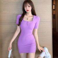 Womens y R Slim Hip Short Sleeve Dress