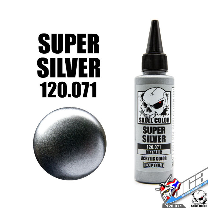 skull-color-120-071-super-silver-acrylic-color-60ml-metallic-สีอะครีลิกสำหรับพลาสติก-โมเดล-vca-gundam