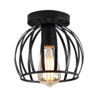 Vintage Iron Cage Ceiling Light Shade Industrial Modern Ceiling Lamp Nordic Lighting Fixture Living Room Home Decor