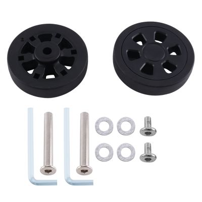 55mmx12mm Luggage Replacement Wheels Wear Resistant Environmental Protection PU Black Pair