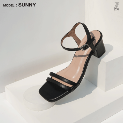 ZAABSHOES รุ่น SUNNY สีดำ (BLACK) ส้นก้อน 2.5 นิ้ว ไซส์ 34-44 รองเท้าผู้หญิง รองเท้าส้นสูง หน้าเท้ากว้าง รองเท้าทำงาน  สบาย พื้นไม่ลื่น