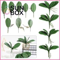 SUN BOX คุณภาพสูง ใบกล้วยไม้ ดอกไม้ประดับ การตกแต่งบ้าน ใบฟาแลนนอปซิส พืชประดิษฐ์ ใบจำลอง หญ้าพลาสติก