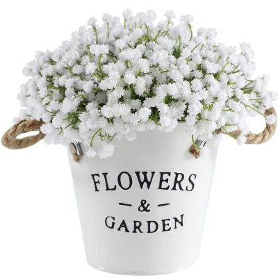 ดอกไม้ดอกยิปโซฟิลาเทียมสีขาวขนาด20ซม. 1/3/5ช่อการตกแต่งช่อดอกไม้ DIY งานแต่งงานการตกแต่งบ้านดอกไม้ปลอมให้กับเด็กทารกด้วยพลาสติก
