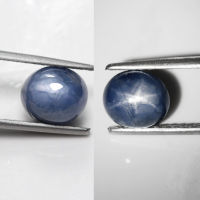 3.95 ct นิหร่า สตาร์ (Unheated Blue Star Sapphire) สีน้ำเงิน พม่า ไข่หลังเบี้ย