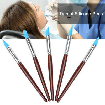 5pcs/set Dental Adhesive Composite Cement Porcelain Teeth Silicone Brush Pen