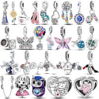 Hot Sales 925 Sterling Silver Butterfly Fire Balloon Girl Beads Fit Original Pandora Charms Bracelet Women DIY Fine Jewelry Gift