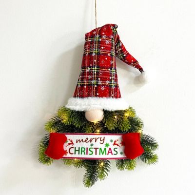 Christmas Faceless Man Elf พวงหรีดประตูแขวนจี้ Merry Christmas Tree ตกแต่งสำหรับ Home Xmas เครื่องประดับ Happy New Year