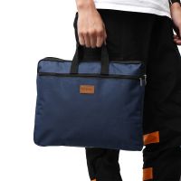 Big Capacity Durable Double Layers Book A4 Document Bag File Folder Holder With Handle Zipper Waterproof Canvas Handbag