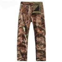 TAD Shark Skin Waterproof Windproof Outdoor Hiking Climbing CS Camouflage Hunting Pants Men Fleece Trousers Military Army Pant