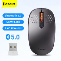 Baseus เมาส์ไร้สายเงียบ,2.4 GHz กับตัวรับสัญญาณนาโน USB,การติดตามแสง,ตีสองหน้า,PC/Mac/แล็ปท็อป