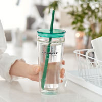 Starbuck Official Store Starbuck Cup Simple Glass Straw Cup Large Capacity Water Cup With Lid Lovers Pair Cup Companion Gift Starbuck Tumbler Starbuck Mug