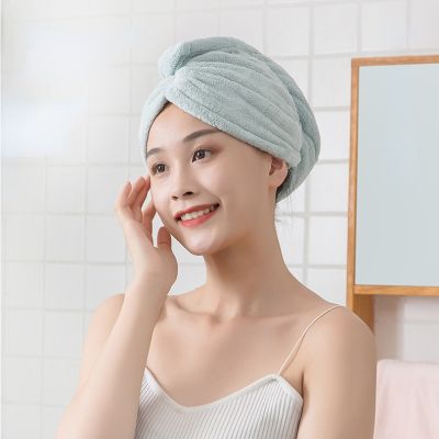 【CC】 1pc Hair Drying Hat Quick-dry Microfiber  Super Absorption Turban Dry Cap Household