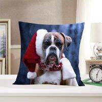 Moda Merry Christmas Pet Dog Boxer Pillow Cover 3D Print Animal Polyester Pillowcase Office Home Decoration Drop Shipping