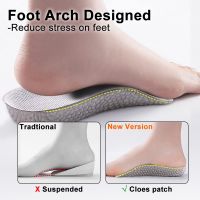 Memory Foam Height Increase Insoles for Men Women Shoes Flat Feet Arch Support Orthopedic Insoles Sneakers Heel Lift Shoe Pads