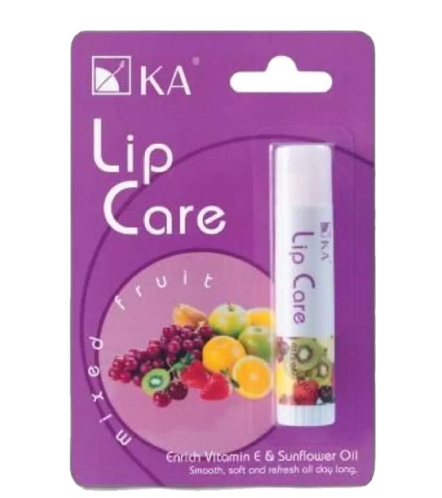 ส่งฟรี-ลิปมัน-เคเอ-k-a-lip-care-กลิ่น-เมนทอล-ผลไม้รวม-ส้ม-ไร้กลิ่น-สตรอเบอร์รี่-1-แท่ง-เลือกสีได้ข้างในเลยค่ะ