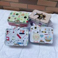 Sewing Machine Print Double Layer Metal Storage Box Collectables Tin Boxes Jewelry Small Accessories Packaging Candy Box Storage Boxes