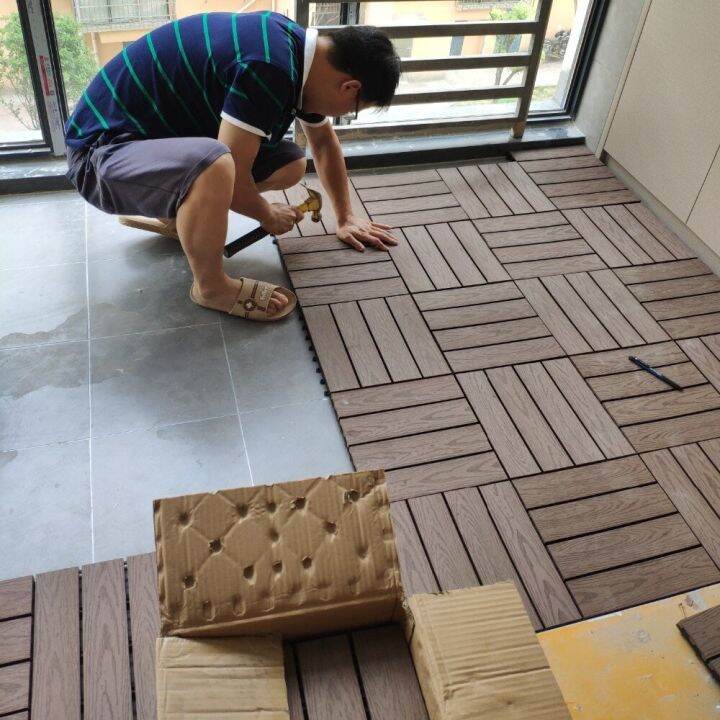 PH7S3KVJCM Waterproof Outdoor Solid Wood Decking Flooring Tiles Anti