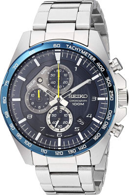 Seiko Mens SSB321 Analog Display Japanese Quartz Silver Watch, White
