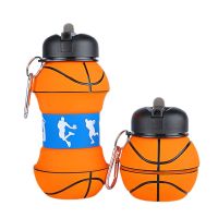 【CW】 Silicone Fold Bottle Football Basketball Tennis Kettle for Adult Children