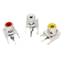 10pcs White/Yellow/Red RCA AV with the core socket hole seat 2 pin PCB soldering audio video jack lotus seat AV 8.4 3 AV 103B