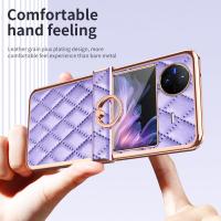 For VIVO X Flip 5G Xflip Vivoxflip V2256A Case Luxury Plain Folding Phone With Ring Stand All-Inclusive Protective Cover