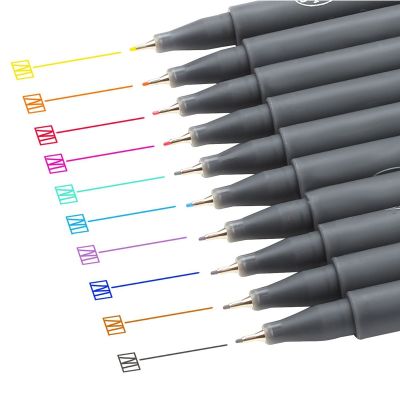 10 Colors Gel Journal Supplies Fineliner Set 0.38mm Liner Pens Sketch Marker Pen Drawing Pen Dessin Tiralineas Tekenen