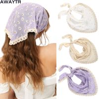 ☌♣﹉ AWAYTR Floral Print Hair Scarf Bohemia Bandana Elastic Hair Band Triangle Scarf Kerchief Women Girl Hair Accessories Headscarf