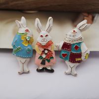 European and American 3D cute rabbit brooch pins collar pin badge corsage cartoon animal brooch scarf buckle for women