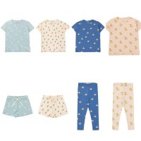 Spring and summer new childrens short-sleeved T-shirts home service suits kindergarten suits boys and girls tops T-shirts