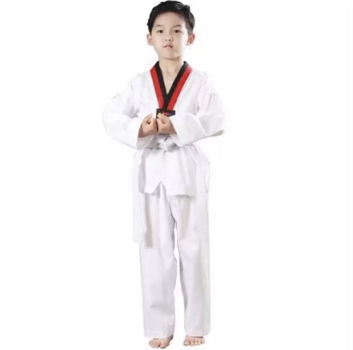 taekwondo-uniform-เบอร์90-190-ชุดเทควันโด-ผ้านอก-ชุดเทควันโดเด็ก-ชุดเทควันโดผู้ใหญ่-ชุดเทควันโดแถมสายขาว-ชุดเทควันโด้