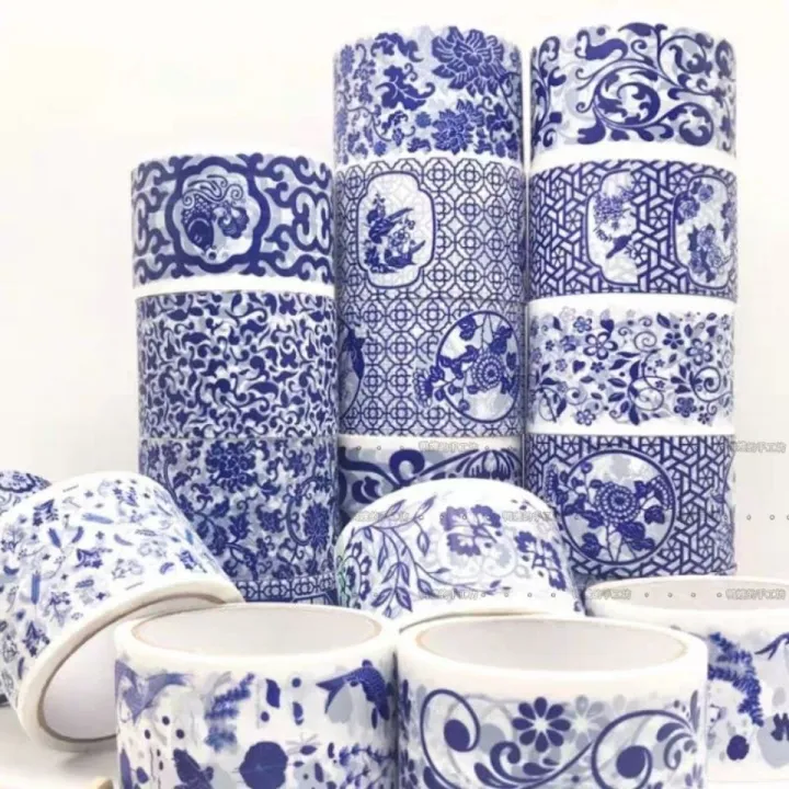 chinese-style-blue-and-white-porcelain-sticker-tape-wall-decoration-border-kindergarten-background-edge-strip-ring-creation-corridor-material