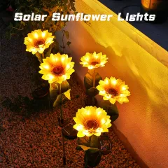 Solar Flower Lights Outdoor Garden Decorations Waterproof 7 Color