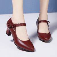 CODff51906at Karen shop Mid-Heel Genuine Leather Buckle Leather Shoes