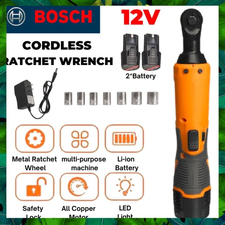 2023 BOSCH 12V Cordless Electric Ratchet Wrench with 2 1 Battery