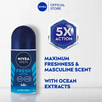 NIVEA Men Deodorant Roll On Fresh Active Long lasting Freshness 50 ml  FREESHIP