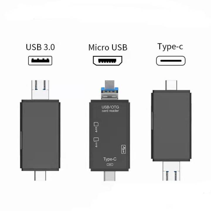 เครื่องอ่าน2-0การ์ดการ์ดรีดเดอร์-usb-อเนกประสงค์6-in-1-otg2-0-sd-tf-สำหรับคอมพิวเตอร์โทรศัพท์-android-type-c